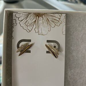 Cute huggie studs — gold or brass plated